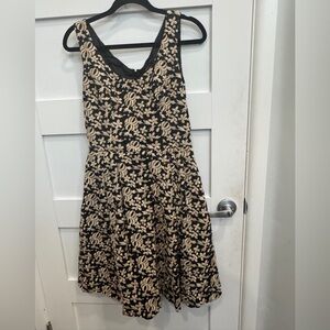 Betsey Johnson Black and Cream Floral Midi Dress